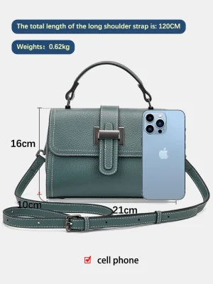 Zency Genuine Leather Top-handle Bag For Women Simple Fashion Envelope Bags Luxury Designer Shoulder Handbag Small Crossbody New