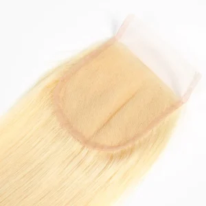 613 Blonde Straight 4x4 Top Lace Closure Straight Human Hair Closure Brazilian Straight Lace Closure Straight Lace Closure