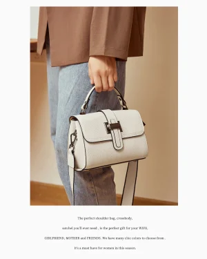 Zency Genuine Leather Top-handle Bag For Women Simple Fashion Envelope Bags Luxury Designer Shoulder Handbag Small Crossbody New