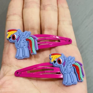10Pcs Cute Girls My Little Horse Unicorn Kids Hairpins Flower Hair accessories Hairclip Children Headwear Hair pins Tiaras
