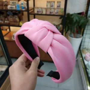 New Fashion Soft High elastic Sponge Hairband Women Wide Side Solid Headband Fluffy Cloth Turban Headwear Hair Accessories