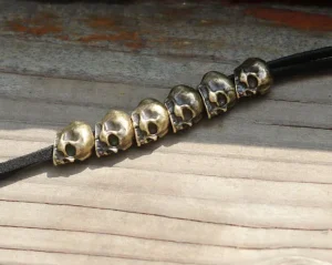 6PCS Small Skull metal Hair Braid Dread Dreadlock Beads Cuffs tube rings for Hair Styling Accessories Braiding Hair