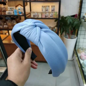 New Fashion Soft High elastic Sponge Hairband Women Wide Side Solid Headband Fluffy Cloth Turban Headwear Hair Accessories