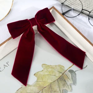 Vintage Big Large Velvet Bow Hairpins Barrettes For Women Girls Wedding Long Ribbon Korean Hair Clip Hairgrip Hair Accessories