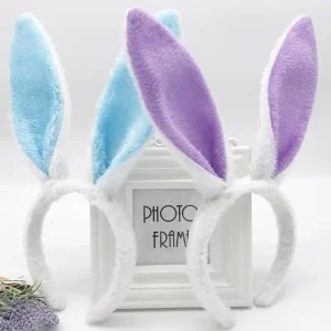 1Pcs Cute Rabbit Ear Plush Hair Band Masquerade Halloween Party Props Cosplay Anime Headwear Cute Fluffy Rabbit Ears Hairbands
