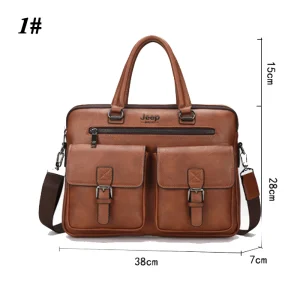 Men's Briefcase Fashion Handbags For Man Sacoche Homme High Quality New Brand PU Leather Shoulder Messenger Bags Office Handbag