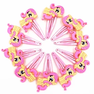 10Pcs Cute Girls My Little Horse Unicorn Kids Hairpins Flower Hair accessories Hairclip Children Headwear Hair pins Tiaras