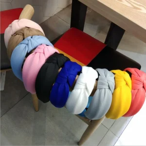 New Fashion Soft High elastic Sponge Hairband Women Wide Side Solid Headband Fluffy Cloth Turban Headwear Hair Accessories
