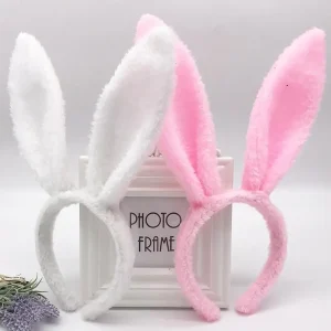 1Pcs Cute Rabbit Ear Plush Hair Band Masquerade Halloween Party Props Cosplay Anime Headwear Cute Fluffy Rabbit Ears Hairbands