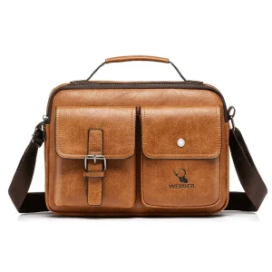 Men's Briefcase Fashion Handbags For Man Sacoche Homme High Quality New Brand PU Leather Shoulder Messenger Bags Office Handbag