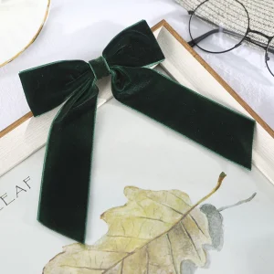 Vintage Big Large Velvet Bow Hairpins Barrettes For Women Girls Wedding Long Ribbon Korean Hair Clip Hairgrip Hair Accessories