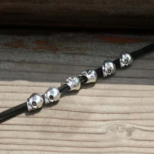 6PCS Small Skull metal Hair Braid Dread Dreadlock Beads Cuffs tube rings for Hair Styling Accessories Braiding Hair