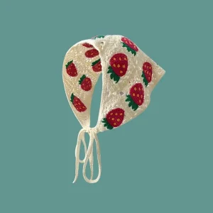 Korean Sweet Cute Handmade Crochet Hollow Triangle Headband Towel Women Spring and Summer Travel Literary Photo Hair Scarf