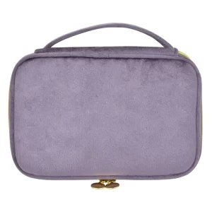 Velvet Cosmetics Bag Top Handle Travel Large Capacity Brushes Suede Makeup Vanity Case