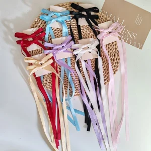 2pc Hot Cute Colorful Ribbon Bow Hairpin Hair Side Clips Grips for Girls Women Child Holiday Hair Party Accessories Headband