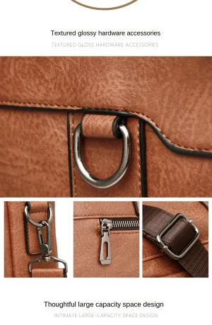 14 Inch Laptop Bag Men Briefcase Bag High Quality Business PU Leather Shoulder Messenger Bags Office Handbag