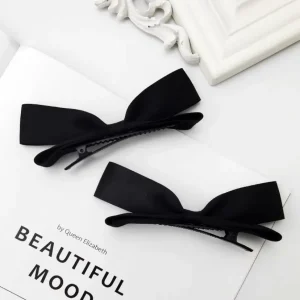 2pcs Cute 3D Bow Hair Clips Cute Sweet Pink Girls Bangs Hair Pin Elegant Headwear Girls Women Hair Accessories