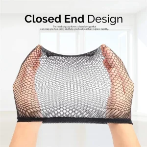HENRY MARGU TREND Black Mesh Net Wig Caps Liner Weaving Caps for Wigs Elastic Hair Net Close End Fishnet Wig Caps Average Size