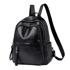 A Casual And Versatile Black Pu Large-capacity Ladies' Shoulder Bag Is Light And Suitable For College Students To Go Out