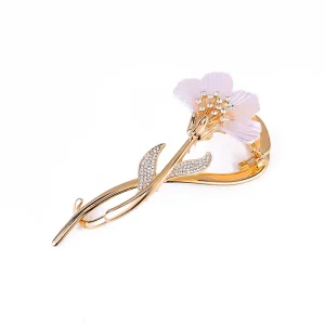 VANIKA Elegant Ginkgo biloba Hair clips Women exquisite Metal flowers One-way clip Fashion Sweet Ponytail Claw Clip Accessories