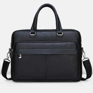 PU Leather Shoulder Bag Large Capacity Portable Casual and Waterproof Crossbody Document Bag for Men  Briefcase