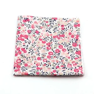 Men Classic White Cotton Handkerchief Floral Pattern Pocket Square Hanky For Wedding Daily Wear Groom Shirt Suit Wear Accessory