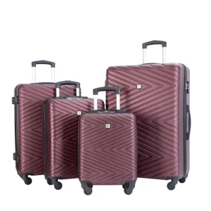 Travelhouse Luggage 4-Piece ABS Suitcase With Rotating Wheels,24 Inch and 28 Inch with TSA Lock,(16/20/24/28)
