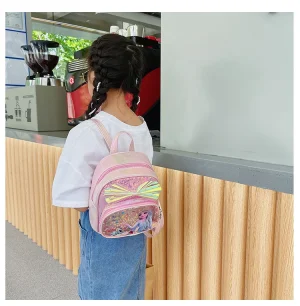 Disney Sequins Frozen Elsa Anna Backpack Fashion Glitter School Book Bag Girls Kawaii PU Leather Travel Backpack Christmas Gifts