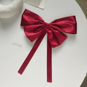 Vintage Red Velvet Bow Hair Clip For Women Girls Korean Long Tassel Ribbon Hairpins Barrettes Headwear Hair Accessories