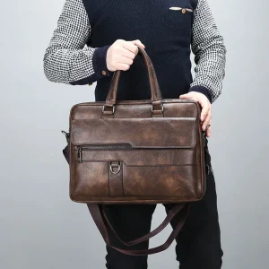 Luxury Brand Men Briefcase Bag For Men Shoulder Bag Business PU Leather Messenger Bag Man A4 Office Handbag Laptop Bag Male Tote