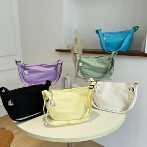 Cute Japanese Canvas Casual Teenage School Bag Aesthetic Sweet Messenger Bag Large Capacity Shoulder Bag Crossbody Bags
