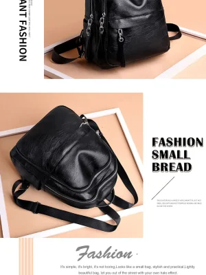 A Casual And Versatile Black Pu Large-capacity Ladies' Shoulder Bag Is Light And Suitable For College Students To Go Out