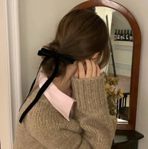 Vintage Red Velvet Bow Hair Clip For Women Girls Korean Long Tassel Ribbon Hairpins Barrettes Headwear Hair Accessories