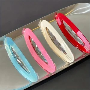 1pcs Acetate Hair Clips Bobby Pins Simple Cute Sweet Oval Geometric Side Pins Hairpin Women Hair Accessories