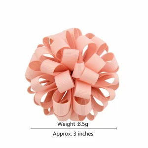 20Color Inch New Arrival Korean Style Girls Hair Elastics Rope Big Grosgrain Ribbon Flower Elastic Hair Bands Accessories 813