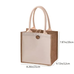 New vertical style linen tote bag plain color simple gift bag fashion shopping bag