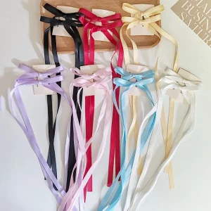 2pc Hot Cute Colorful Ribbon Bow Hairpin Hair Side Clips Grips for Girls Women Child Holiday Hair Party Accessories Headband