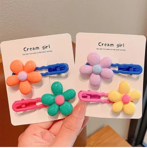 2pc Cute Flower Hairpin Hairgrip Hair Clips for Girls Women Kids Childs Vintage Gift Hair Accessories Party Holiday Ornamen