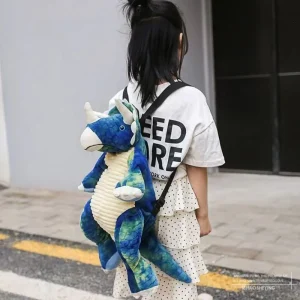 Children Cartoon Dinosaur Plush Doll Backpack, Funny Stuffed Toy Tyrannosaurus Rex/Triceratops Children Backpack