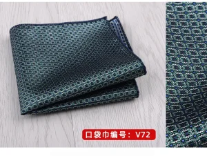 23*23CM Luxury Men's Handkerchief Polka Dot Striped Floral Hankies Polyester Hanky Business Pocket Square Chest Towel Wedding