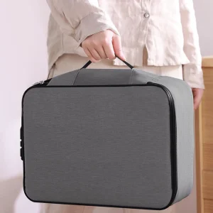 Large Capacity File Bag Document Storage Bag Multi-layer Password Briefcase Organize Pouch Accessories Supplies