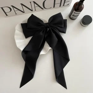 Vintage Red Velvet Bow Hair Clip For Women Girls Korean Long Tassel Ribbon Hairpins Barrettes Headwear Hair Accessories