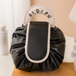 Girls Drawstring Cosmetic Bag Travel Makeup Storage Bag Organizer Portable Toiletry MakeUp Pouch Large Capacity Beauty Case