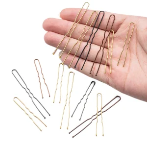 Basic U Shaped Gold Brown Plated Metal Hairpin Invisible Hair Styling Bobby Pin Salon Hair Accessories Safe Hair Grip for Bun