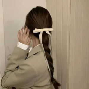 Vintage Red Velvet Bow Hair Clip For Women Girls Korean Long Tassel Ribbon Hairpins Barrettes Headwear Hair Accessories
