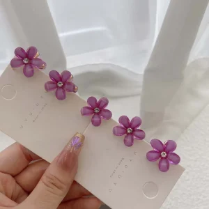 Children's Hair Clip Braided Hair Small Flower Hair Buttons Hairpin Girl Cute Headdress Girl Mini Hair Claw Hair Accessories