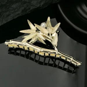 Fashion New Bamboo Tassel Grab Clip Female Ponytail Braid Large Shark Clip Elegant Hair Grab Clip Ancient Style Headdress Female