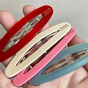1pcs Acetate Hair Clips Bobby Pins Simple Cute Sweet Oval Geometric Side Pins Hairpin Women Hair Accessories