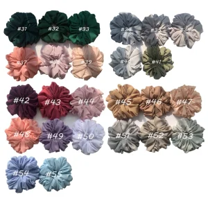 Big Size Chiffon Scrunchies For Muslim Women Custom Elastic Volumizing Oversized Neat stitching Malaysian Bunch Hair Tie