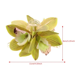 AWAYTR Mannual Orchid Flowers Hair Claws Farbic Ponytail Hair Clips Crab For Women Girl Gift Hair Accessories Valentine Headwear